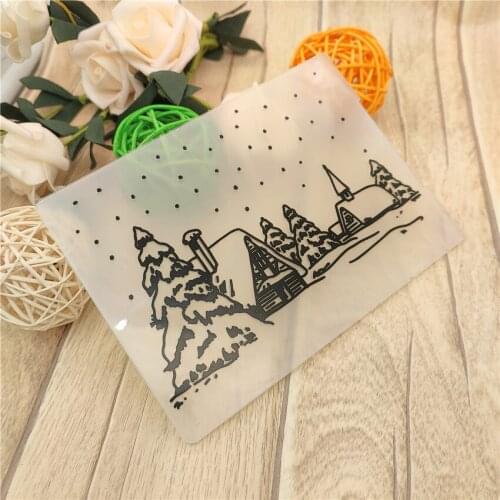 10.6*14.5CM Plastic Snow House Template Easter Wreath Craft Card Making Paper Card Album Wedding Decoration Embossing Folders