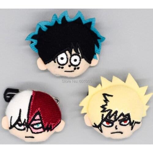 10/Lot My Hero Academia Bakugou Katsuki Todoroki Shoto Midoriya Izuku 4CM Plush Brooch Badge Bag Pins Doll Toy Retail