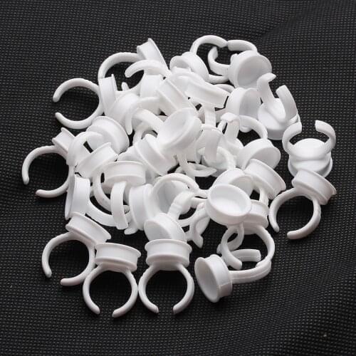 100PCS Disposable Glue Holder Ring Pallet for Eyelashes Extension,Eyelash Extension Glue Holder Glue Container Tattoo Pigment