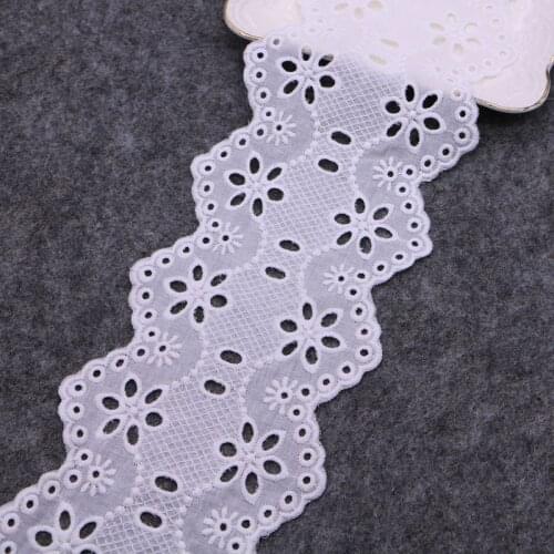 2 yard Cotton embroid lace sewing ribbon french lace diy guipure trim fabric warp knitting DIY Garment Accessories