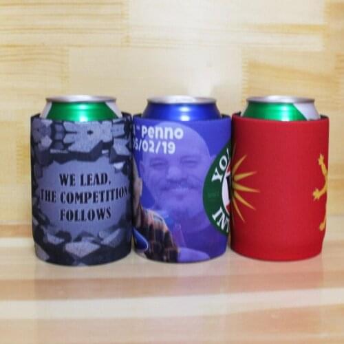 200pcs/lot Custom Logo Stubby Holder for Your Birthday Party Real Neoprene Can Cooler With Bottom Printed Stubbies For Bar