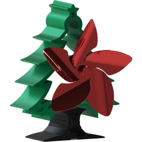 2021 Hot European Style Simple And Portable Christmas Tree Fireplace Fan 5-Blade Fan Energy Saving Driven By Thermal Energy