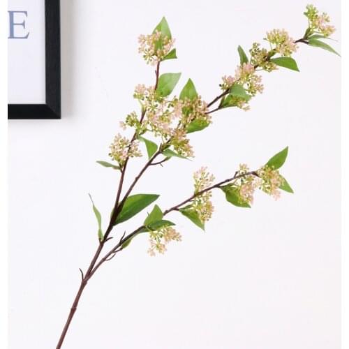 5 Pcs/Lot Simulation single branch 3 fork pearl fruit fake flower artificial plants wedding decoration layout diy flower wall