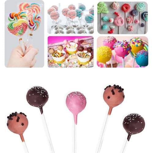 50Pcs/set Non-Toxic Food Grade Plastic Sucker Tubes Universal Sticks For Making Candy Chocolate Cake Lollipop Pops