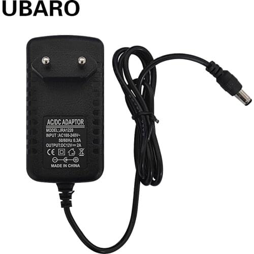 UBARO Adapter12V 2A 5.5*2.1mm Port Use For Light Strip Luminous Characters Router Massager Color Small Lamp Monitor Webcam Etc