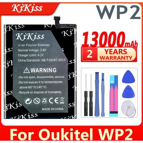 Battery for OUKITEL WP2 WP 2 Battery 6.0inch MTK6750T 4+64G 10000mAh High Capacity Cell Phone Replacement Batteries + Gift Tools