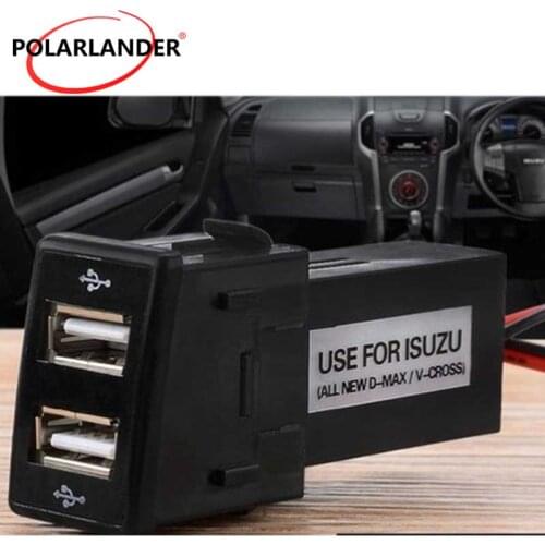 Dual USB Car Charger Socket Dashboard Phone Charger Interface Socket Car Charger Use for Isuzu 12V 2.1A