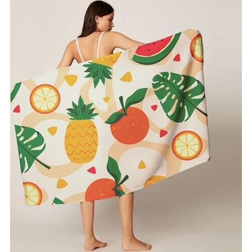 Tropical Fruit Pineapple Bath Towel Microfiber Quick Dry Beach Towel Rectangular Picnic Mat Color Mat Napkin Yoga Blank 70x140cm