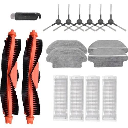 Side Brush Mop Cloth Filter Main Brush Compatible for Xiaomi Mijia STYJ02YM Conga 3490 Viomi V2 PRO V-RVCLM21B Vacuum