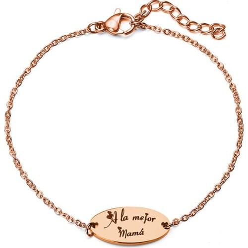 Custom engraved A la mejor mama pulseiras gift for mothers day bracelet women child Jewelry personalized love best mom Berloque