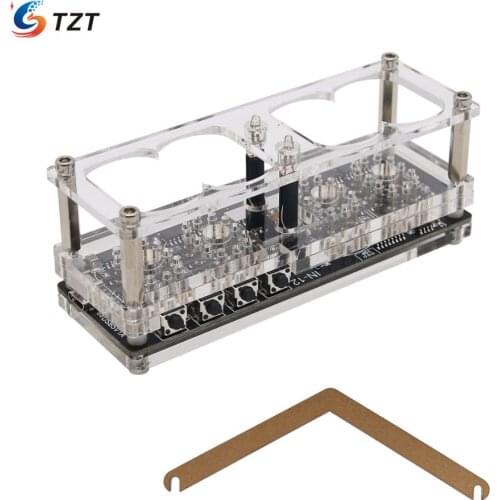 TZT IN-12 Nixie Clock 4-Digit DS3231 Nixie Clock with Colorful LED Backlight Version (Without Tubes)