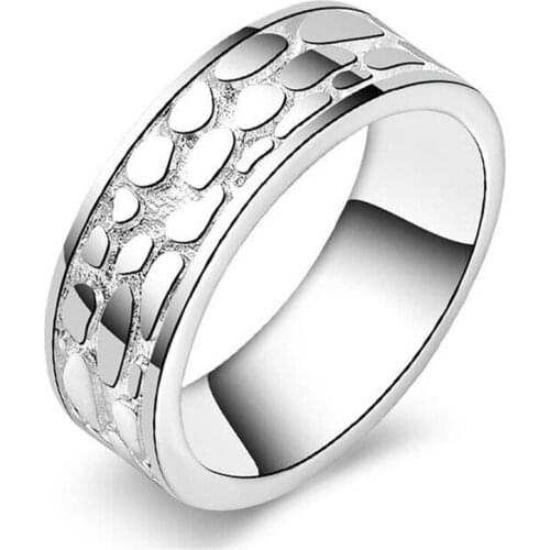 Breath Festive Gifts Personality Pattern Design Europe Fashion S Fashion Rings Jewelry Jewelry Tide Silver colorRings # 130