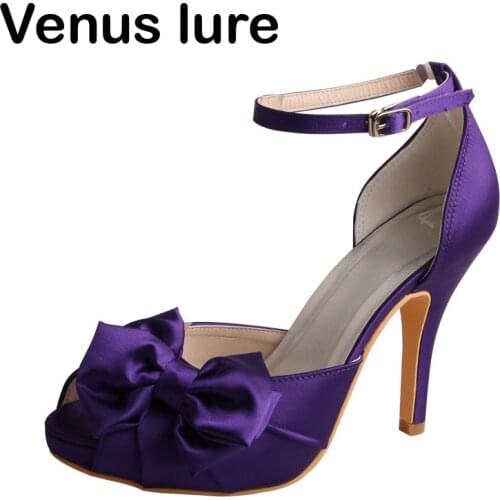 Bridesmaid Purple Shoes for Wedding High Heeled Women Party Prom Sandals