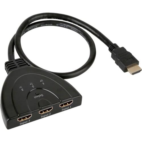 GREATLINK Mini 3Port HDMI Switcher Adapter Cable 1.4b 4K*2K 1080P Switcher HDMI Switch 3 in 1 out Port Hub for HDTV Xbox PS3 PS4