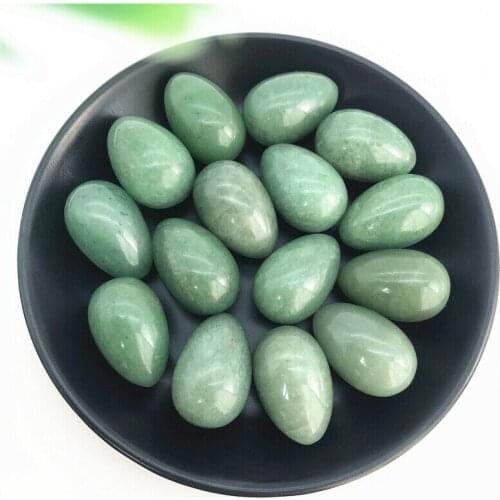 1PC 30mm Natural Green Aventurine Egg Shaped Crystal Healing Gemstone Decoration Stones Natural Stones and Minerals