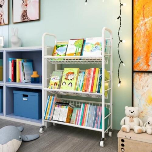 Childrens Bookshelf One Simple Household Iron Art Baby Toy Storage Rack Toddler Book Shelves Picture Book Rack