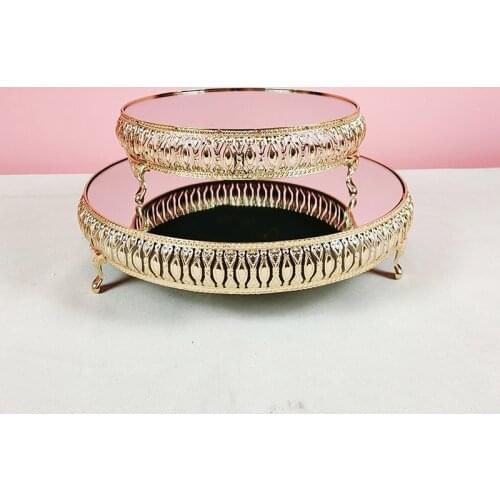 Metal wedding cake stand decoration party mirror tray metal dessert decoration cupcake stand