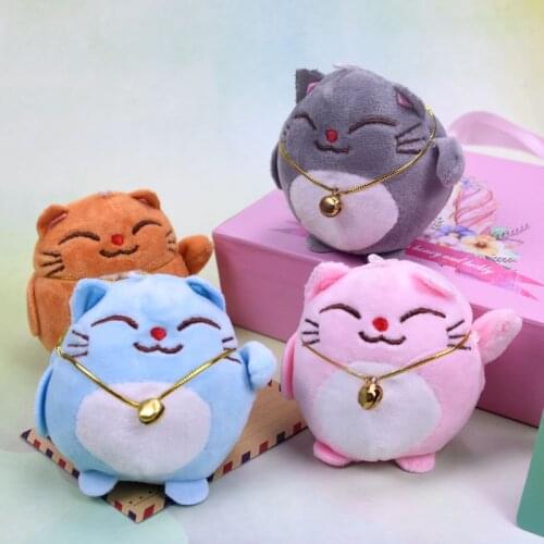 Cute Cat Lucky Cat Plush Doll Keychain Pendant Cartoon Totoro Key Ring Lady Bag Student School Bag Hanging Ornaments