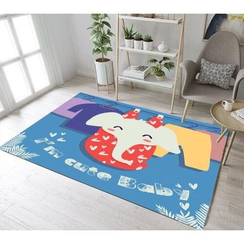 Lovely Elephant And Clothes On Cord Childrens Room Floor Area Rugs Bedroom Carpets Kitchen Cushion Indoor Bathroom Non-Slip Mat