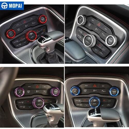 MOPAI Car Air Conditioning Audio Switch Knob Decoration Cover Ring Accessories for Dodge RAM 2012-2017