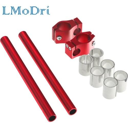 LMoDri CNC Motorcycle Handlebars Adjustable Clip On Fork Cafe Racer 26,30,31mm Removable Handlebar & Adjustable Motion