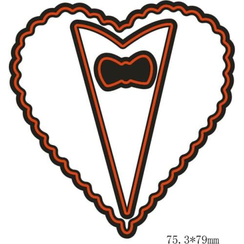 New Arrival Beautiful Heart Cutting Dies Stencil DIY Scrapbook Photo Album Emboss Decor Paper Card Template 75.3*79mm