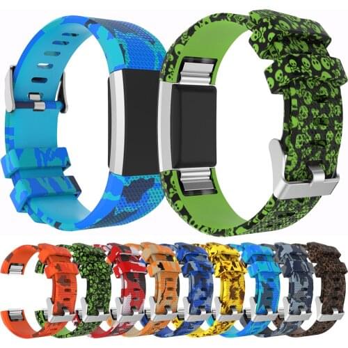 For Fitbit Charge 2 new fashion twill printing style Silicone Strap for Fitbit Charge2 Smart fashion Watch Replacement Accessory