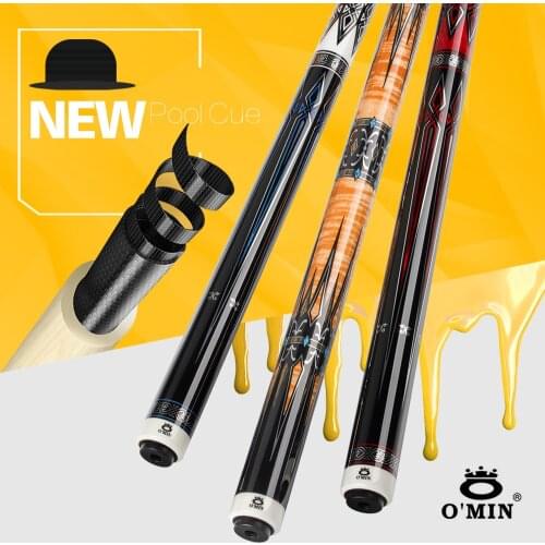 NEW OMIN XF-A Pioneer Model Pool Cue Stick 12.8mm Tip Premium Leather Grip 550mm Carbon Tube Inside Adjustable Weight System Kit