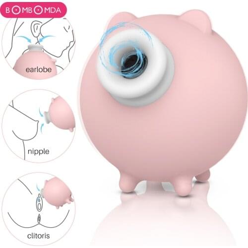 Sucker Vibrator For Clitoris Cute Pig Sex Toys For Women Nipple Breast Massage Vibrator For Women 10 Frequency Female Masturbato