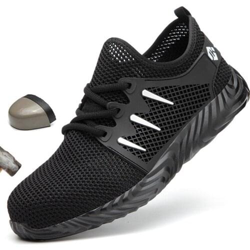 Direct Delivery Men And Women Steel Toe Air Safety Boots Indestructible Ryder Shoes Anti Puncture Breathable Work Shoes Sneakers