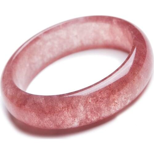 Drop Shipping Unique One Natural Ice Strawberry Quartz Crystal Woman Bangles Inner Diameter 58mm