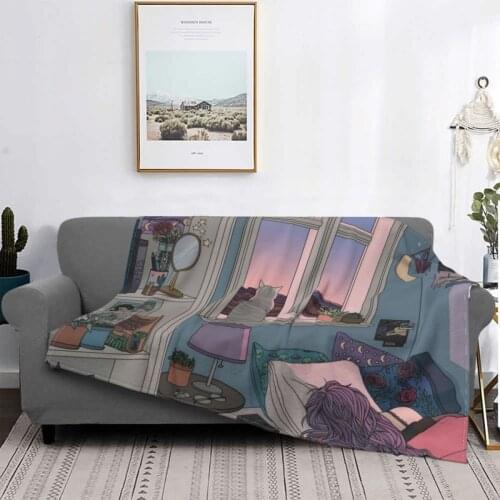 Early Morning Blankets Fleece Spring Autumn Landscape Multifunction Lightweight Throw Blankets for Home Travel Bedspreads