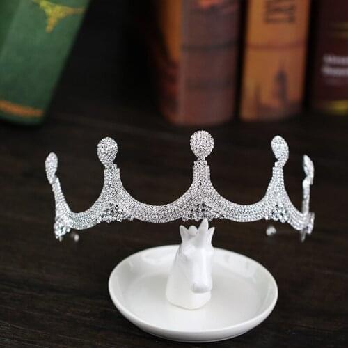 Luxury Silver Color Handmade Rhinestone Bridal Tiaras Crowns Crystal Diadem For Bride Headbands Wedding Women Hair Accessories