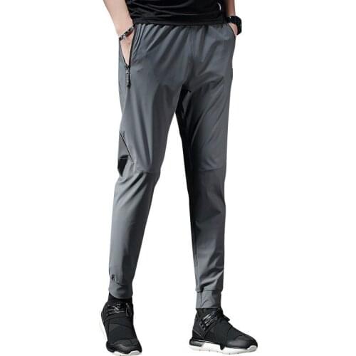 Sport Jogging Fitness Running Pants Men Basketball Football Long Leggings Ice Silk High Elastic Quick Drying Pants Yoga Training