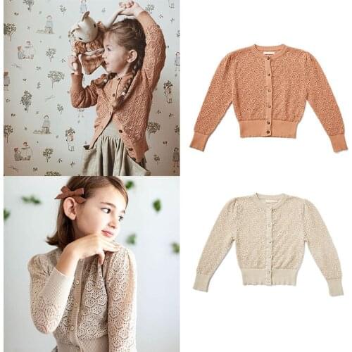 EnkeliBB 2020 Soor Ploom Design Toddler Girl Summer Knit Rose Cardigan Beautiful Deisgn Child Girls Summer Coat Fashion Kid Top