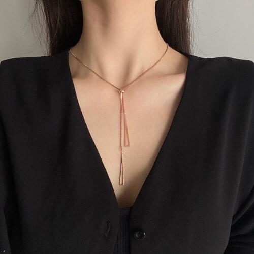 Fashion Pendant Necklace Personality Geometry Triangle Temperament Choker Chain Contracted Collarbone Chain Women Jewelry