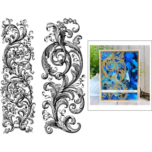 2021 New Leaves Border Clear Stamps Sets Flower and Border Background Scrapbooking For Crafts Card Making no Metal Cutting Dies