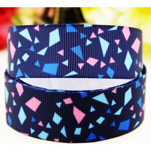 22mm 25mm 38mm 75mm Geometry pattern printed Grosgrain Ribbon party decoration 10 Yards X-03856