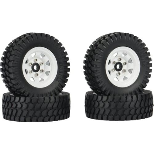 4PCS 1.55 Metal Beadlock Wheel Rim Tire Set for 1/10 RC Crawler Car Axial Jr 90069 D90 TF2 Tamiya CC01 LC70 MST