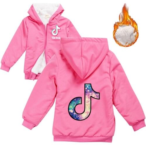 TIK TOK Children Sweaters Hooded Baby Girls Coat Fashion Kids Coats Childrens Fur Coat Down Coat Winter Girls Clothes Kids