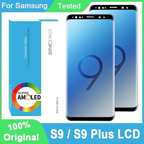 100% Original AMOLED Display With Frame For SAMSUNG Galaxy S9 G960 G960F S9 Plus G965 G965F LCD Touch Screen Digitizer Repair