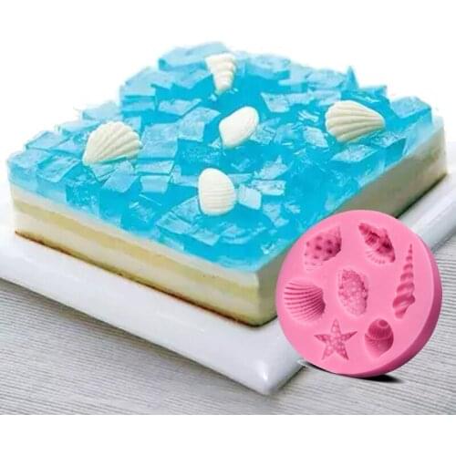 FILBAKE 7 Hole Sea Shell Shape Chocolate 3D Silicon Mold Fondant Cake Decoration Tools Handmade Soap Pudding Baking Tools