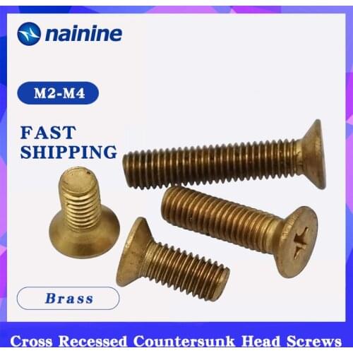 GB819 [M2 M2.5 M3 M4 M5 M6] Brass Cross Countersunk Screws Flat Head Machine Screw DIN965 B065