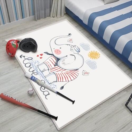 Good Quality Cute Elephant Children Comfortable Carpet Non-Slip Children Flannel Baby Baby Mat Carpet Carpet Print Play Hand