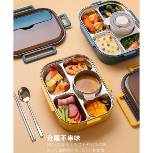 Insulated Lunch Box 304 Stainless Steel Separated 1 Person Portable Office Worker Student Compartment Bento Lunch Box