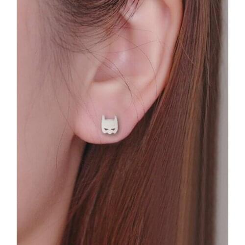 Korean Fashion Pineapple Simple Funny Face Exquisite Mens Earrings Stainless Steel Jewelry Ladies Earrings Halloween Christmas