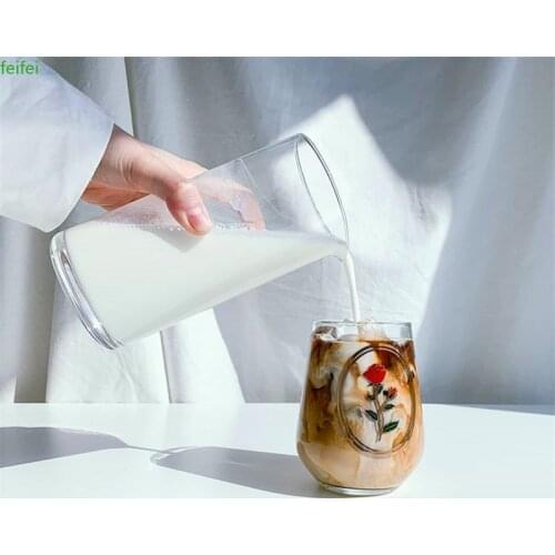 Korean luxury retro rose Phnom Penh Flower Glass Vintage goblet coffee cup wine cup milk juice breakfast cup goblet