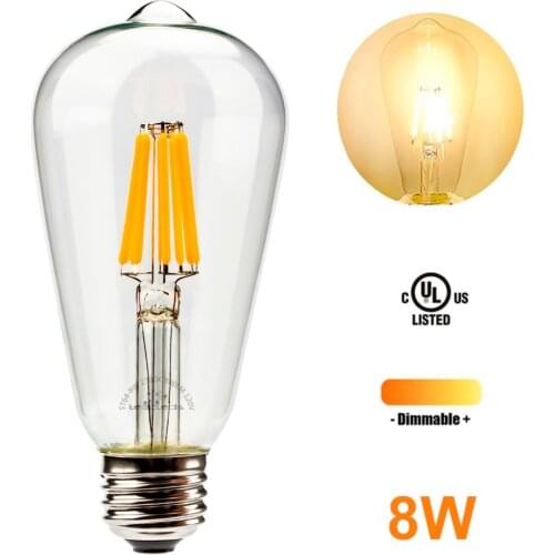 Equal 80W 60W 40W LED Edison Bulb 8W 6W 4W Warm White 2700K 120V 220V E27 Filament Light lampadas home decor Energy Saving Lamp