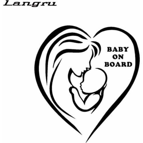Langru 14*15.6cm Interesting Baby On Board Car Vinyl Decal Sticker Accessories Jdm
