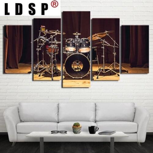 LDSP 5 Panels Rock Music Stage Drums Modular HD Prints Canvas Paintings Wall Art Pictures Home Decor Poster For Living Room